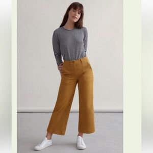 everlane wide leg crop pant neutral tan brown copper 2 xsmall xs small